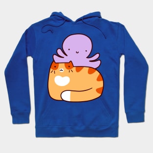 Orange Tabby and Octopus Hoodie